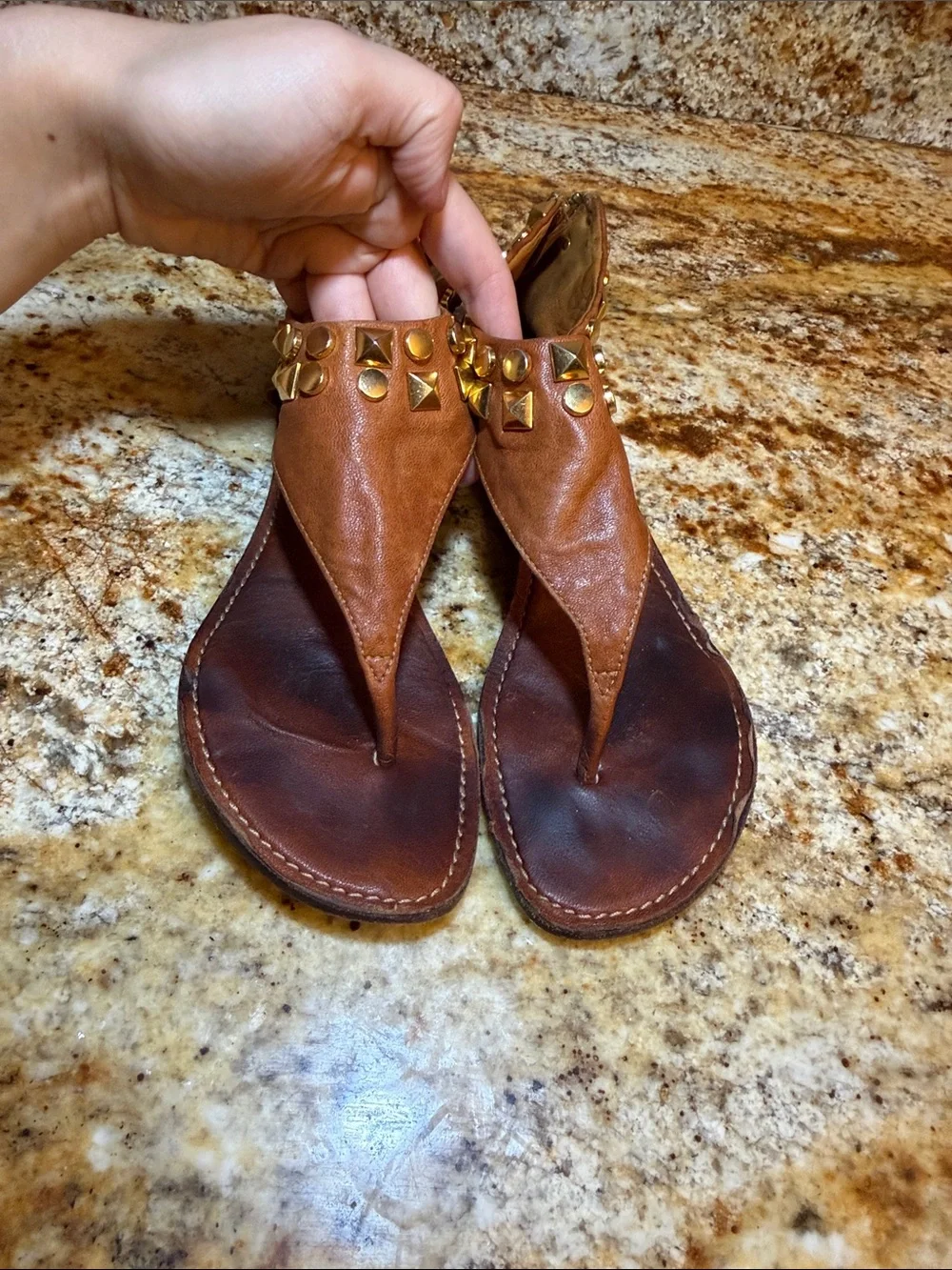 Tory Burch Brown Leather Sandals